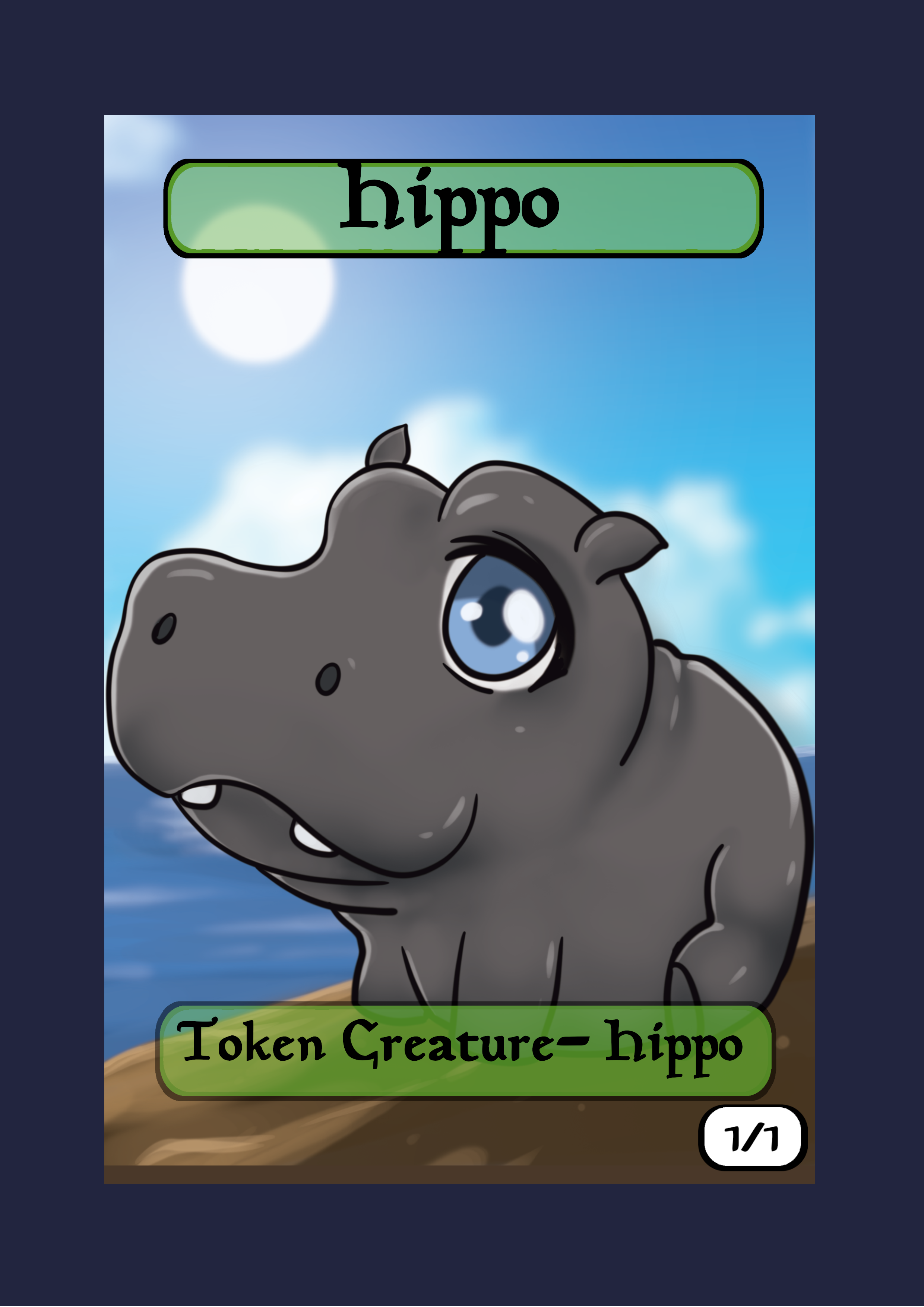 Hippo 1/1 Token – Mega Chibi