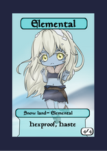 Load image into Gallery viewer, Elemental (Snow Land) 4/4 w/ Hexproof & Haste Token