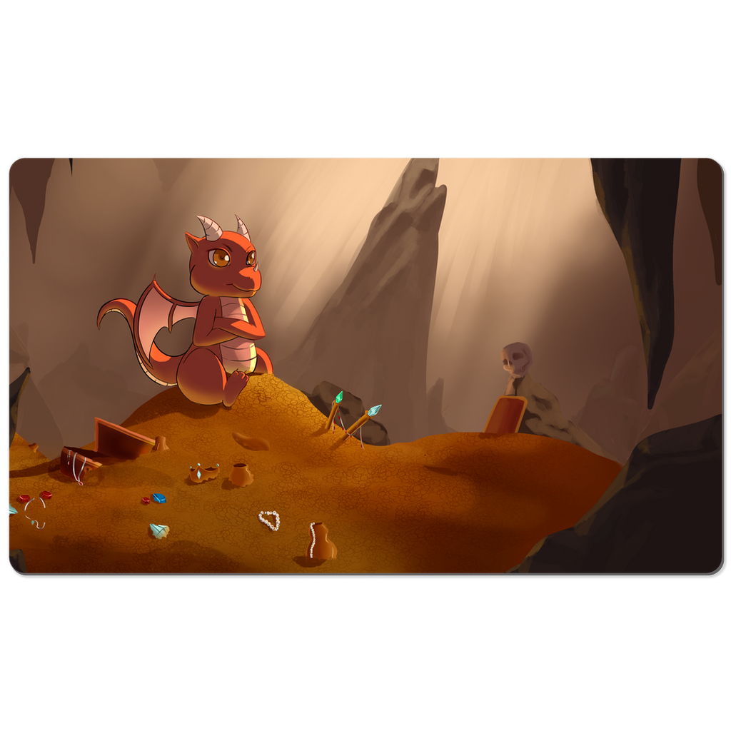 Grumpy Dragon Protecting His Hoard Playmat