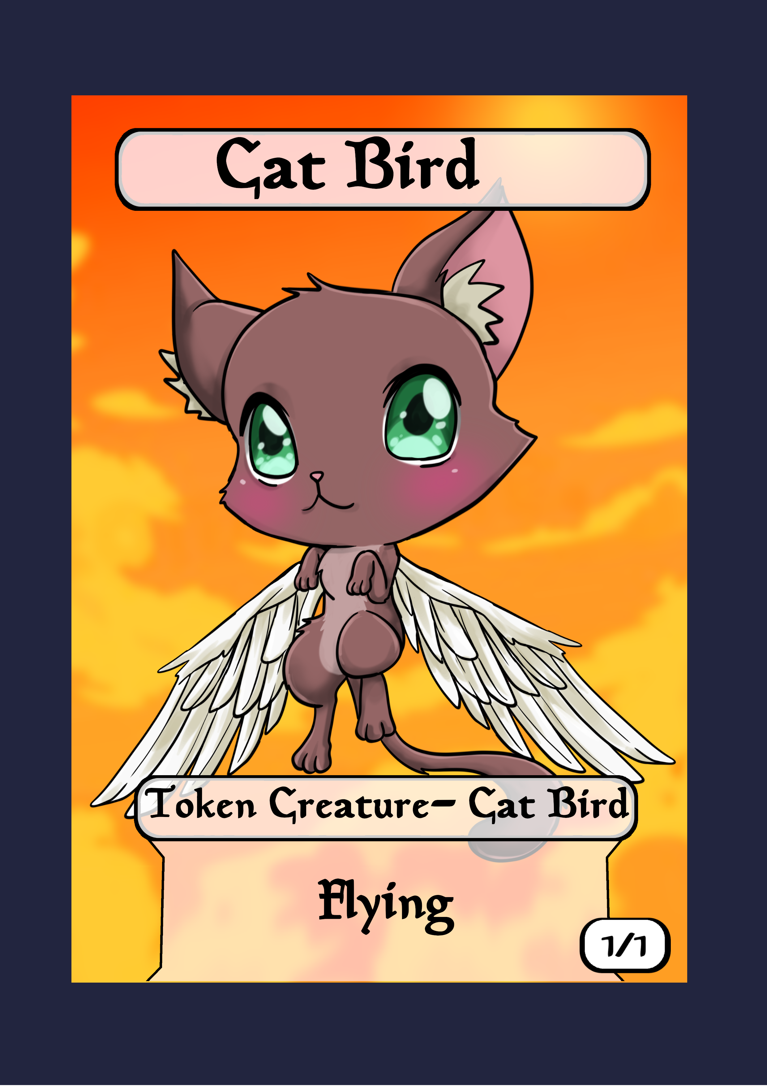 Cat Bird 1/1 Token  Mega Chibi