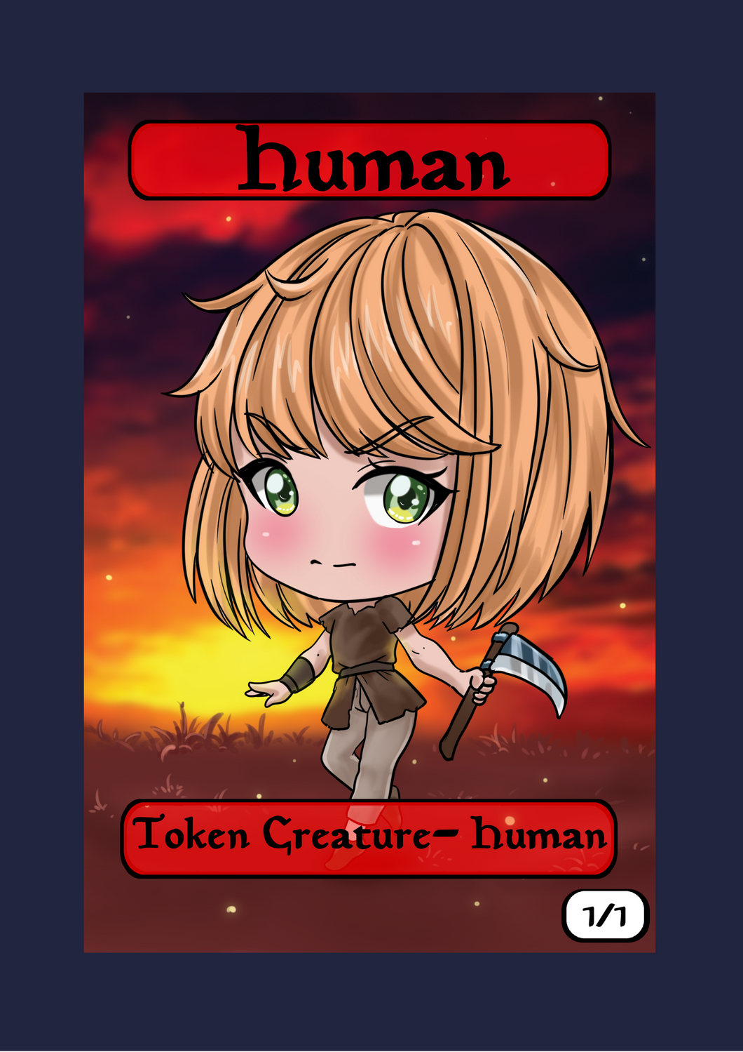 Human Red 1/1 Token