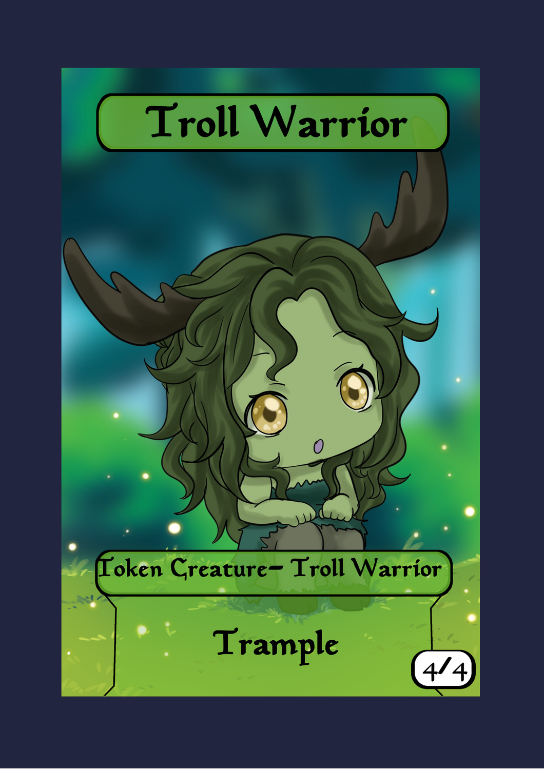 Troll Warrior 4/4 w/ Trample Token