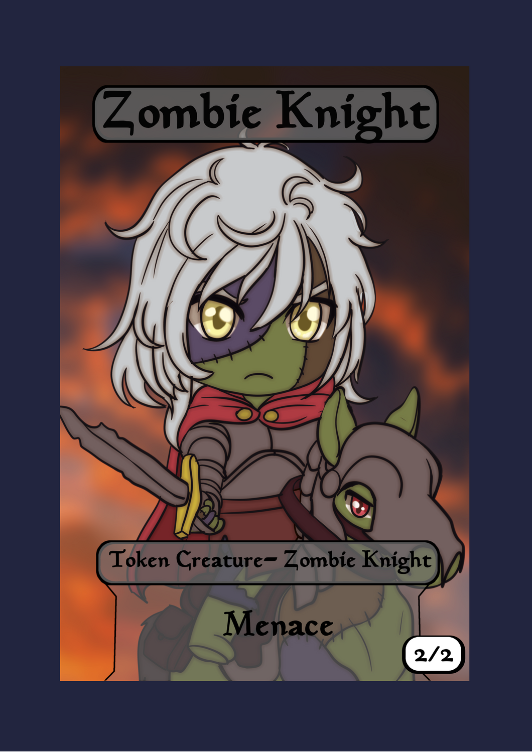 Zombie Knight 2/2 w/ Menace Token